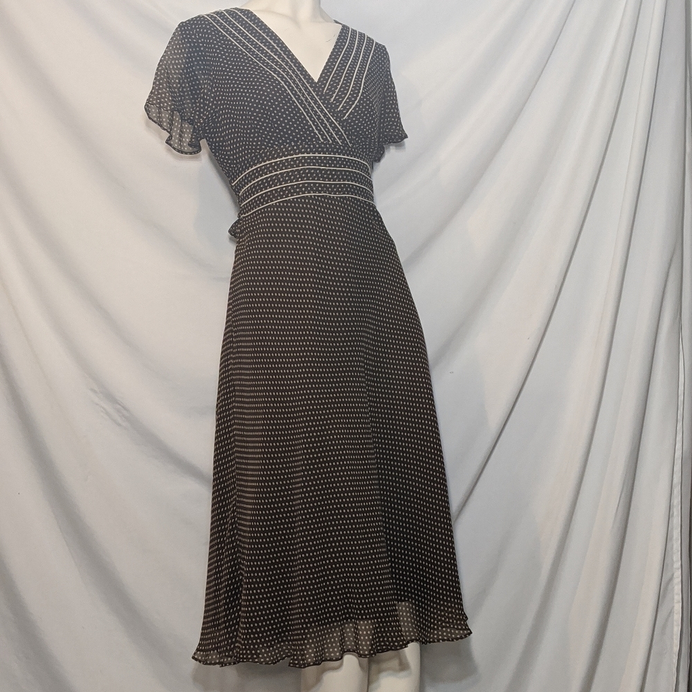 Adrianna Papell | silk polka dot dress | size 6 - Picture 4 of 8